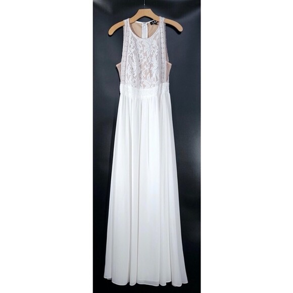 LULUS Forever and Always White Lace Maxi Dress Bridesmaid Wedding Gown Medium - Picture 1 of 15